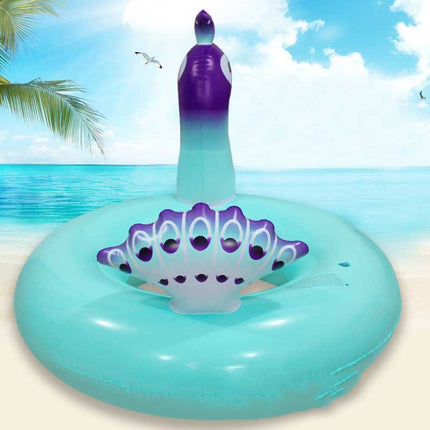 Blue Peacock Swimming Ring Adult Children Inflatable Seat Ring Lifebuoy, Size:90cm-garmade.com