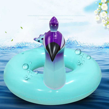 Blue Peacock Swimming Ring Adult Children Inflatable Seat Ring Lifebuoy, Size:120cm-garmade.com