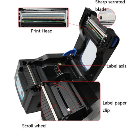 Xprinter XP-370B Barcode Printer Self-adhesive QR Code Printer Label Clothing Tag Thermal Ticket Machine(US Plug)-garmade.com