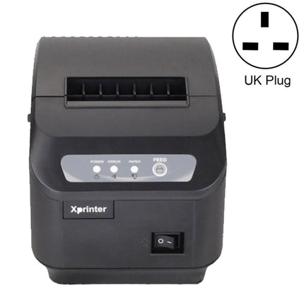 Xprinter XP-Q200II Thermal Small Receipt Printer Catering And Kitchen Receipt Printer 80mm Cutter, Interface Type:USB COM Interface(UK Plug)-garmade.com