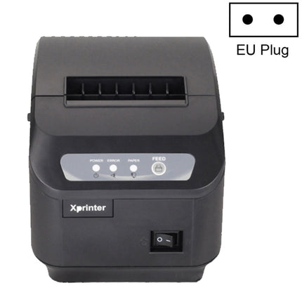 Xprinter XP-Q200II Thermal Small Receipt Printer Catering And Kitchen Receipt Printer 80mm Cutter, Interface Type:USB COM Interface(EU Plug)-garmade.com