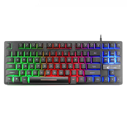 ZIYOULANG K16 87 Keys Colorful Mixed Light Gaming Notebook Manipulator Keyboard, Cable Length: 1.5m-garmade.com
