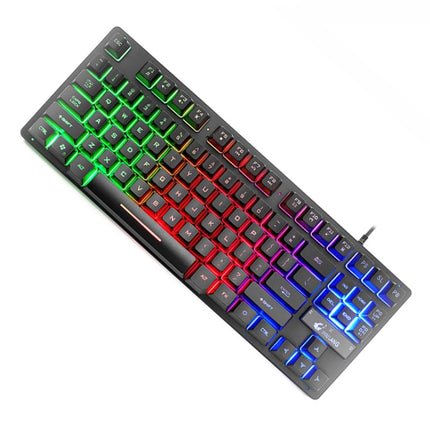ZIYOULANG K16 87 Keys Colorful Mixed Light Gaming Notebook Manipulator Keyboard, Cable Length: 1.5m-garmade.com