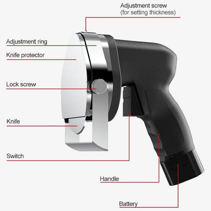 Electric Barbecue Slicing Machine Rechargeable Handheld Barbecue Slicing Knife CN Plug(Black)-garmade.com