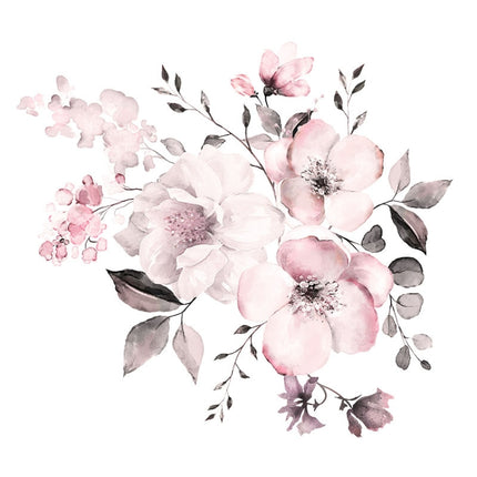 2 PCS Watercolor Flower Group Home Background Decoration Removable Wall Sticker-garmade.com