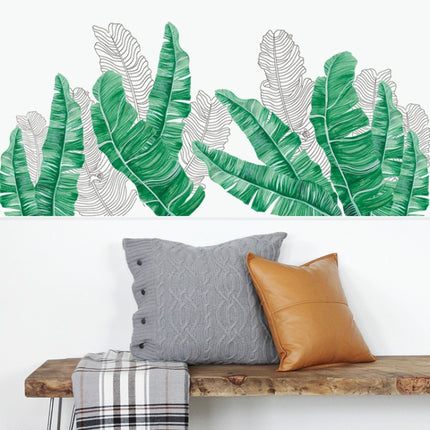 2 PCS FX-C24 Green Shade Banana Leaf Home Wall Decoration Self-adhesive Removable Wall Stickers-garmade.com