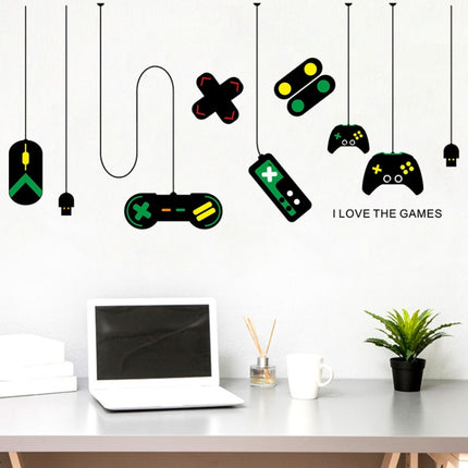 2 PCS Game Console Game Handle Chandelier Wall Stickers Internet Cafe Study Computer Desk Background Sticker-garmade.com