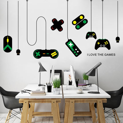 2 PCS Game Console Game Handle Chandelier Wall Stickers Internet Cafe Study Computer Desk Background Sticker-garmade.com