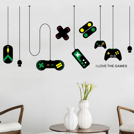 2 PCS Game Console Game Handle Chandelier Wall Stickers Internet Cafe Study Computer Desk Background Sticker-garmade.com