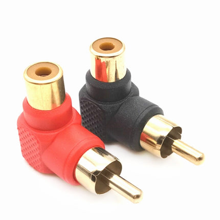 20 PCS / 10 Pairs L-shaped Lotus RCA Right Angle Elbow RCA Male to Female Audio Adapter(Color Random Delivery)-garmade.com