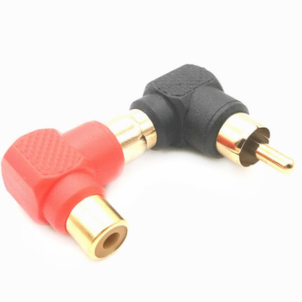 20 PCS / 10 Pairs L-shaped Lotus RCA Right Angle Elbow RCA Male to Female Audio Adapter(Color Random Delivery)-garmade.com
