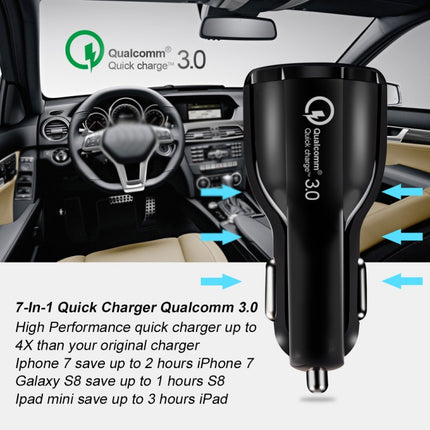 2 PCS QC3.0+3.1A Car Charger Dual USB 6A Halo Wine Bottle Fast Charge Car Charger(Elegant Black)-garmade.com