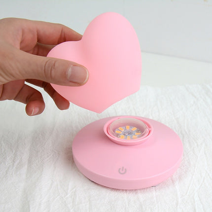 USB Bedside Nursing Night Light Romantic Love Heart Touch Sensing Light(Pink Love)-garmade.com