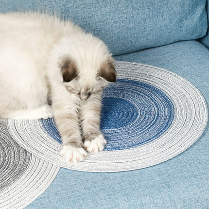 Pet Supplies Cat Scratching Board Hand-woven Ramie Grinding Pad(Brown)-garmade.com