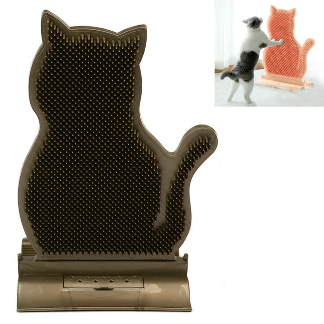 Fixed Door Seam Cat Rubbing Device Anti-itching & Hair Removal Massage Brush Pet Supplies(Brown)-garmade.com
