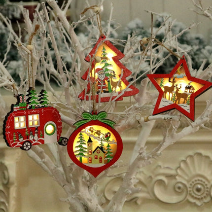 2 PCS Christmas Decorations Christmas Tree Luminous Pendant(Christmas Tree)-garmade.com