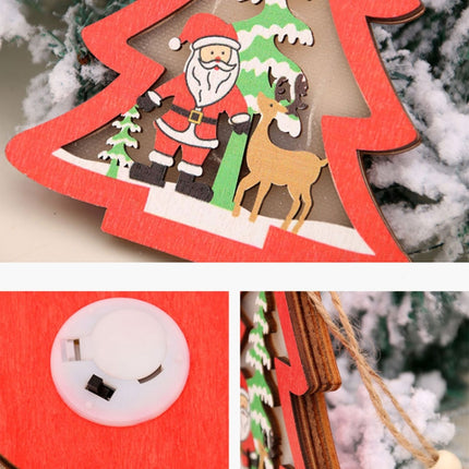 2 PCS Christmas Decorations Christmas Tree Luminous Pendant(CarFive-pointed Star)-garmade.com