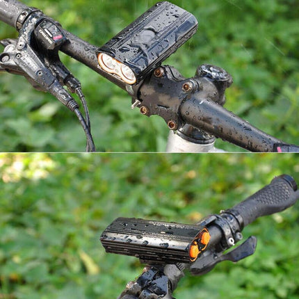 Bicycle Front Light USB Charging T6 Cycling Light Waterproof Mountain Bike Light(Black)-garmade.com