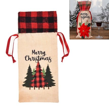 2 PCS Christmas Decorations Imitation Linen Wine Bottle Cover(Car Senior)-garmade.com