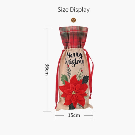 2 PCS Christmas Decorations Imitation Linen Wine Bottle Cover(Car Senior)-garmade.com