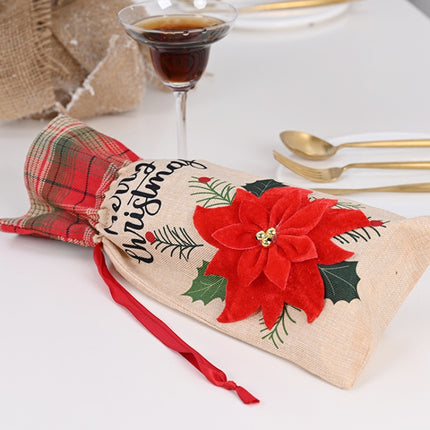 2 PCS Christmas Decorations Imitation Linen Wine Bottle Cover(Car Senior)-garmade.com