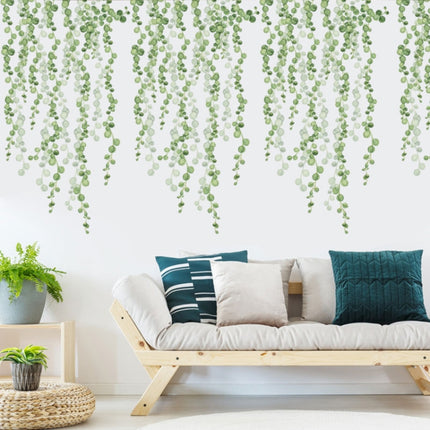 2 PCS Green Leaf Self-adhesive Removable Wall Stickers-garmade.com