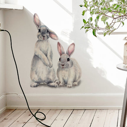 3 PCS Two Rabbits Home Decoration Removable Wall Stickers-garmade.com