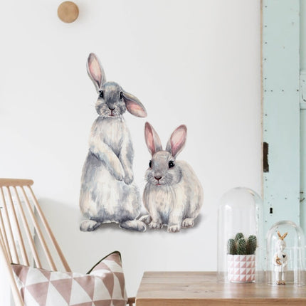 3 PCS Two Rabbits Home Decoration Removable Wall Stickers-garmade.com