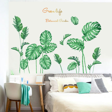 2 PCS Green Vegetation Home Decoration Self-adhesive Wall Stickers-garmade.com