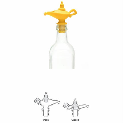 3 PCS Creative Silicone Aladdin Magic Lamp Red Wine Bottle Pourer Manual Sealing Airless Bottle Stopper-garmade.com