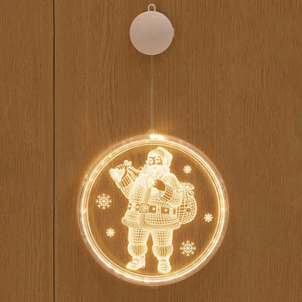 Christmas Decoration Light LED Holiday 3D Hanging Lamp, Power:Battery(Santa Claus)-garmade.com