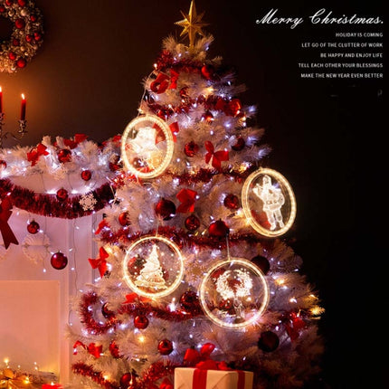 Christmas Decoration Light LED Holiday 3D Hanging Lamp, Power:Battery(Santa Claus)-garmade.com