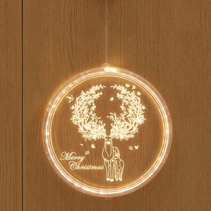 Christmas Decoration Light LED Holiday 3D Hanging Lamp, Power:USB(Elk)-garmade.com