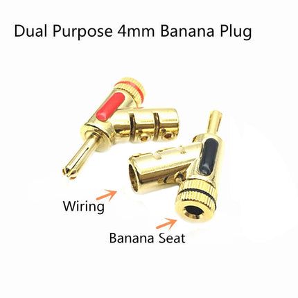 4 PCS / 2 Pairs 4mm Banana Plugs Stackable Banana Plug Sockets Y-type Plugs-garmade.com