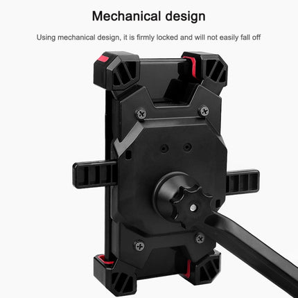 Electric Bicycle Mobile Phone Holder Can Be Rotated 360-degree Mobile Phone Holder Four-way Adjustment Bracket for Motorcycle, Style:Handlebars(Red)-garmade.com