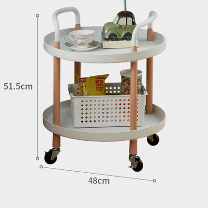 Luxury Movable Trolley Simple Kitchen Living Room Storage Tea Set Rack, Size:Two Layers(Athens Black)-garmade.com