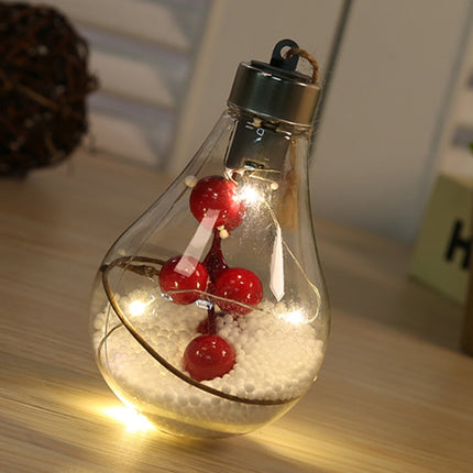 2 PCS LED Transparent Christmas Plastic Bulb Ball Christmas Tree Decoration Pendant(Style 1)-garmade.com