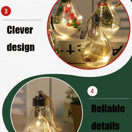 2 PCS LED Transparent Christmas Plastic Bulb Ball Christmas Tree Decoration Pendant(Style 2)-garmade.com