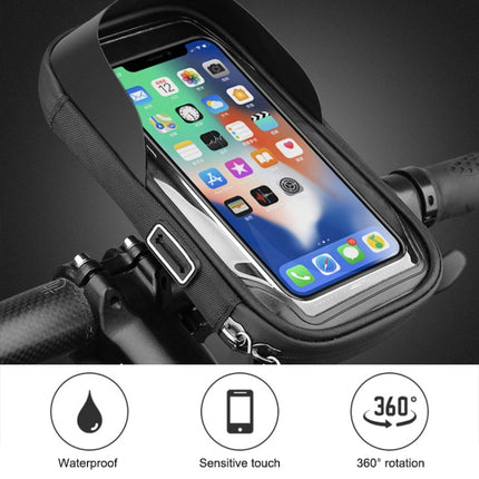 Mountain Bike Card Holder Touch Screen Mobile Phone Holder Motorcycle Electric Vehicle Waterproof Navigation Bracket Shade Mobile Phone Holder, Style:Rearview Mirrors(Black)-garmade.com