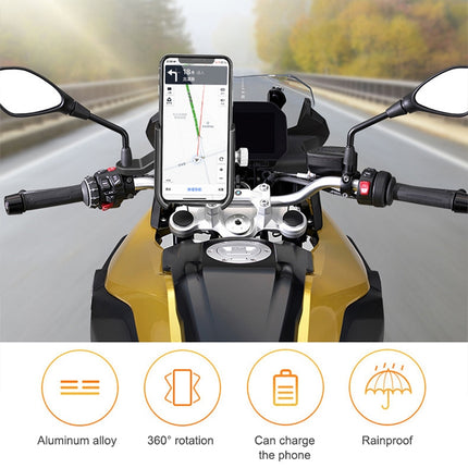 Bicycle Mobile Phone Holder Motorcycle Electric Car Navigation Mobile Phone Holder, Style:Rearview Mirrors(Black)-garmade.com