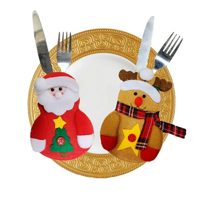 Christmas Decoration Little Snowman Knife And Fork Bag Creative Home Dining Table Cutlery Set, Specification: Elk-garmade.com