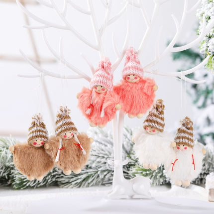 Creative Wooden Boy And Girl Cloak Set Doll Christmas Tree Pendant(Coffee)-garmade.com