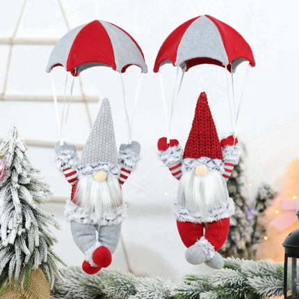 Faceless Skydiving Santa Claus Christmas Window Hanging Decorations(Red Hat)-garmade.com