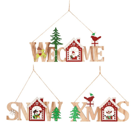 Christmas Wooden English Listing House Welcome Listing, Specification: Elk-garmade.com