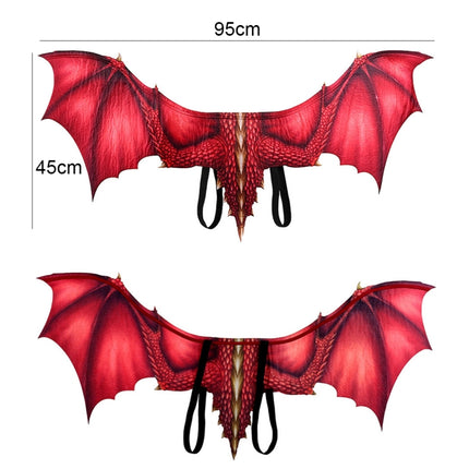 Halloween Carnival Adult Decoration Non-woven Dragon Wings Cosplay Wings Props, Size: One Size(Red)-garmade.com