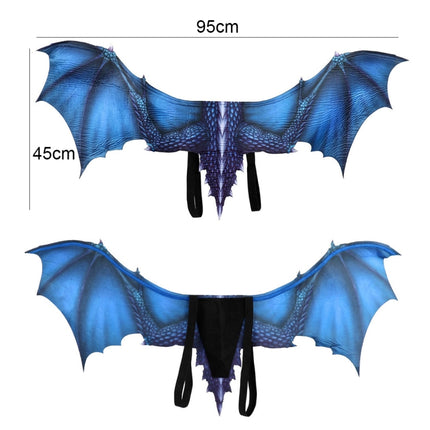 Halloween Carnival Adult Decoration Non-woven Dragon Wings Cosplay Wings Props, Size: One Size( Blue)-garmade.com