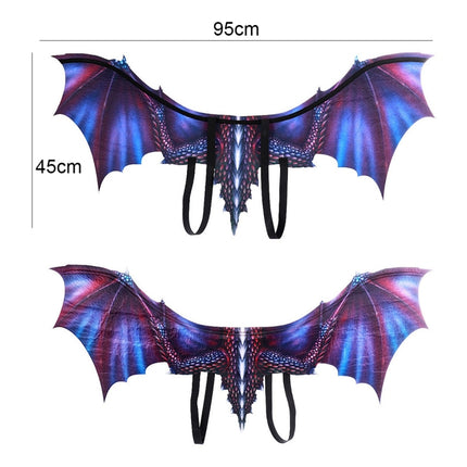 Halloween Carnival Adult Decoration Non-woven Dragon Wings Cosplay Wings Props, Size: One Size(Blue Purple)-garmade.com