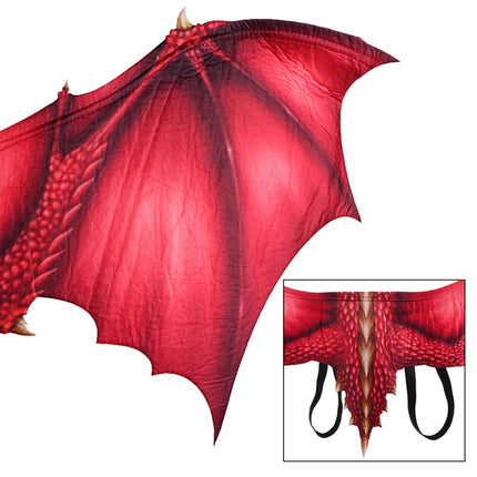 Halloween Carnival Adult Decoration Non-woven Dragon Wings Cosplay Wings Props, Size: One Size(Red)-garmade.com