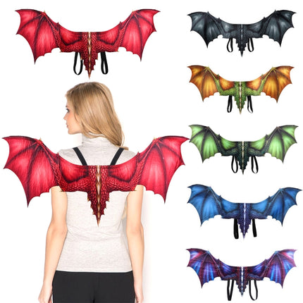 Halloween Carnival Adult Decoration Non-woven Dragon Wings Cosplay Wings Props, Size: One Size(Blue Purple)-garmade.com