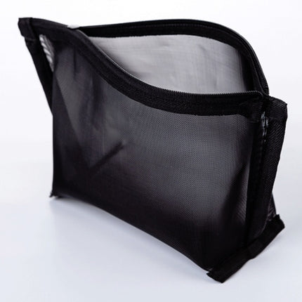 Black Transparent Mesh Cosmetic Bag Three-piece Large Capacity Travel Cosmetic Storage Bag(Three-piece)-garmade.com